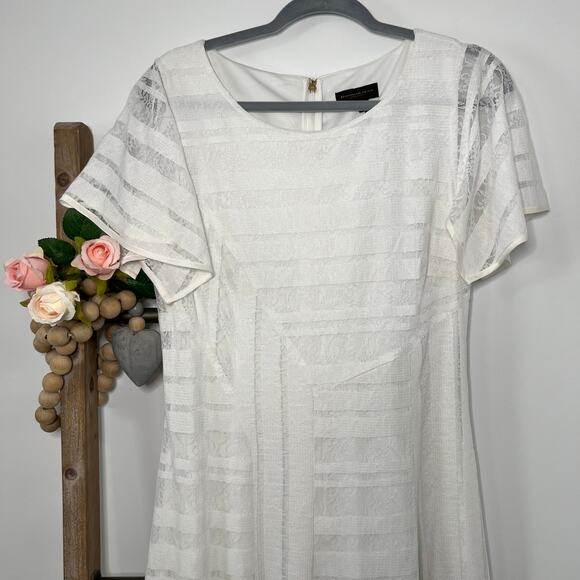 Donna Karan New York Asymmetrical Hem White Dress Size 10 - Picture 2 of 10